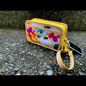 Juicy Couture floral structured wristlet NWT